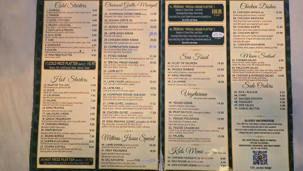 Menu_Mithras Turkish Mediterranean Restaurant_Croydon_image_1