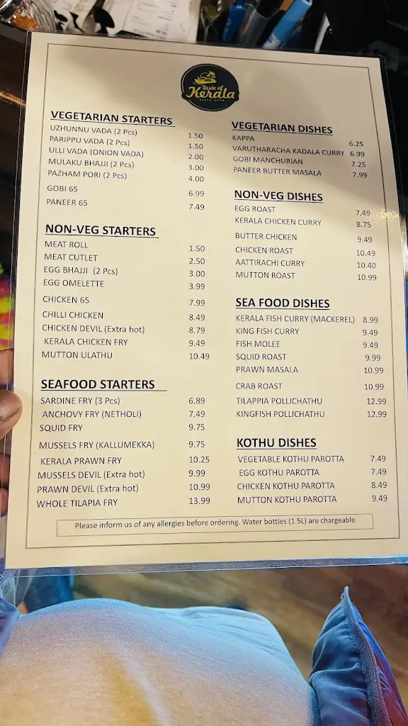 Menu_Taste of Kerala_Croydon_image_1