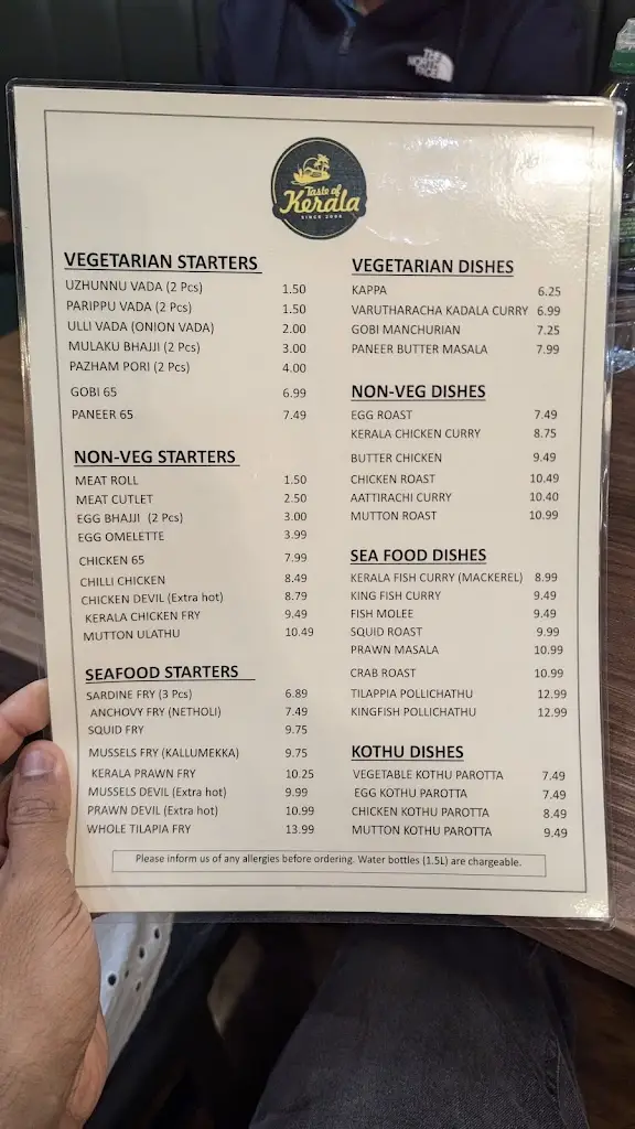 Menu_Taste of Kerala_Croydon_image_3