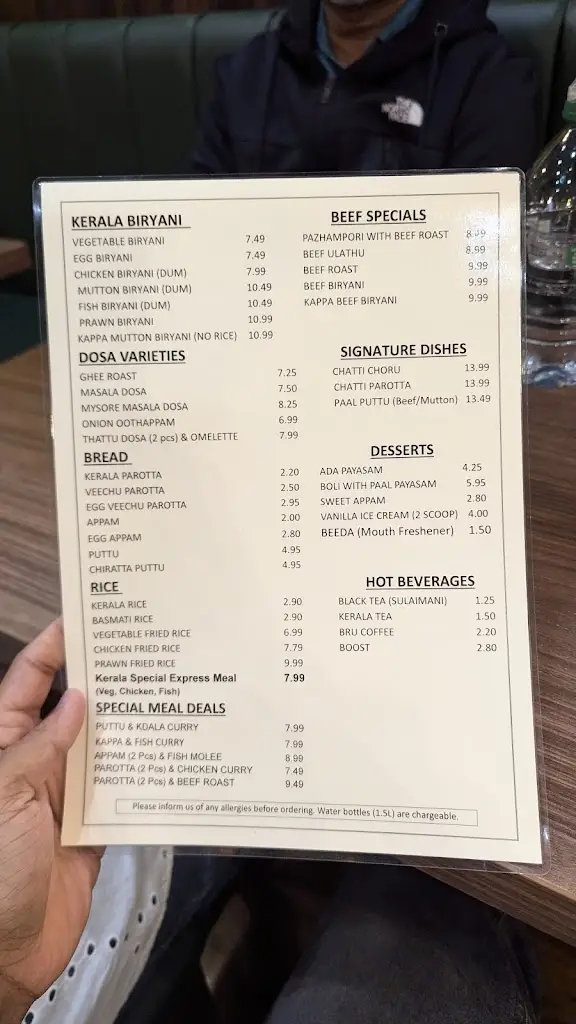 Menu_Taste of Kerala_Croydon_image_4