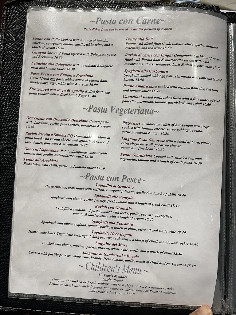 Menu_Bagatti's Italian_Croydon_image_1
