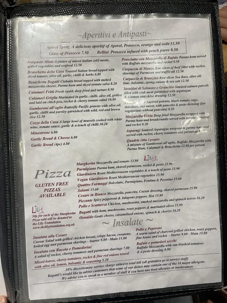 Menu_Bagatti's Italian_Croydon_image_2