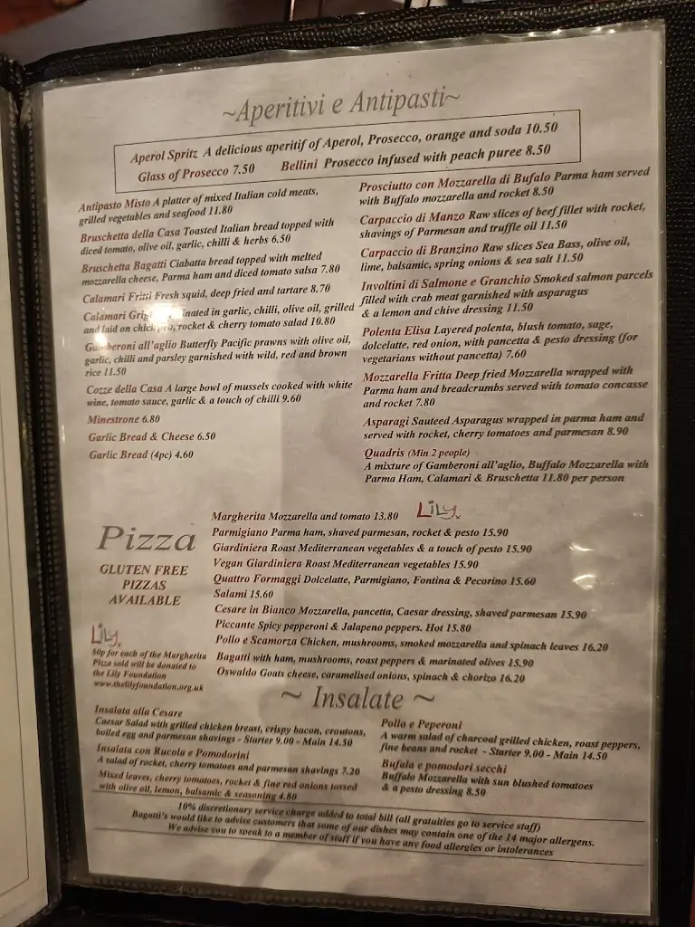 Menu_Bagatti's Italian_Croydon_image_4