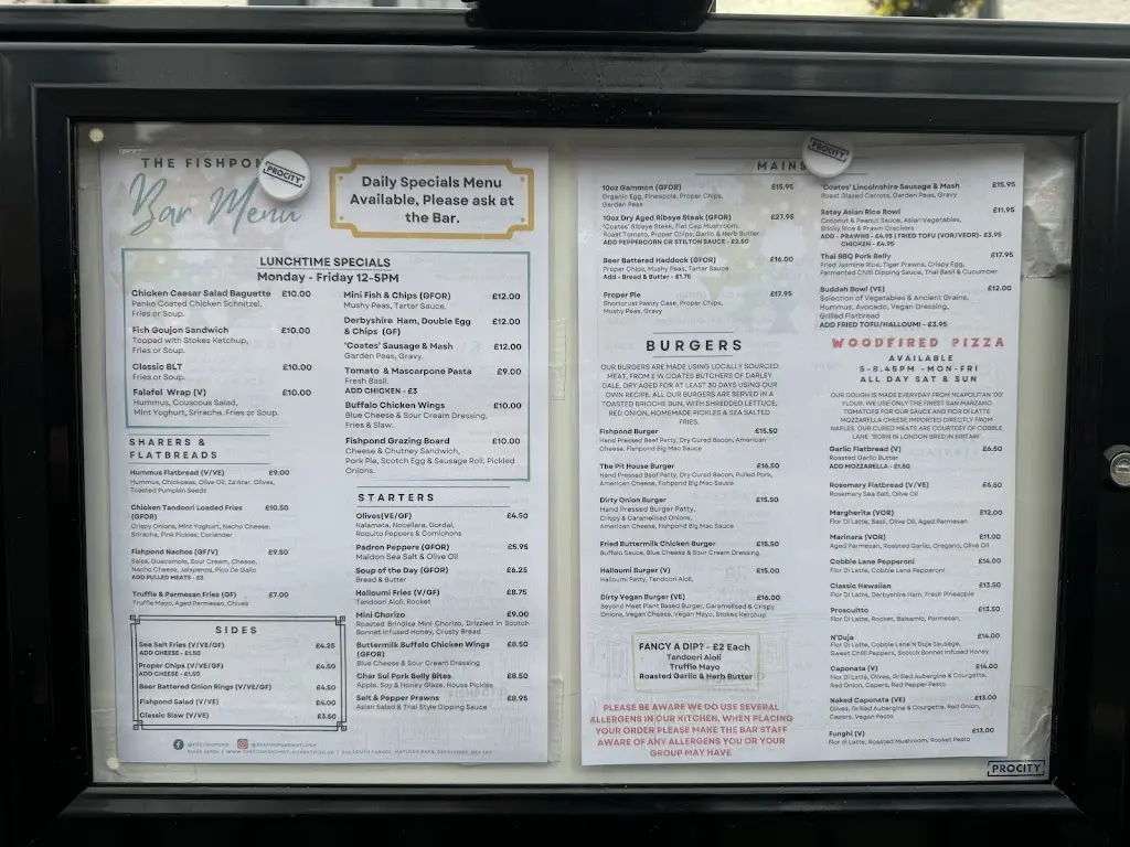 Menu_The Fishpond_Cromford_image_1