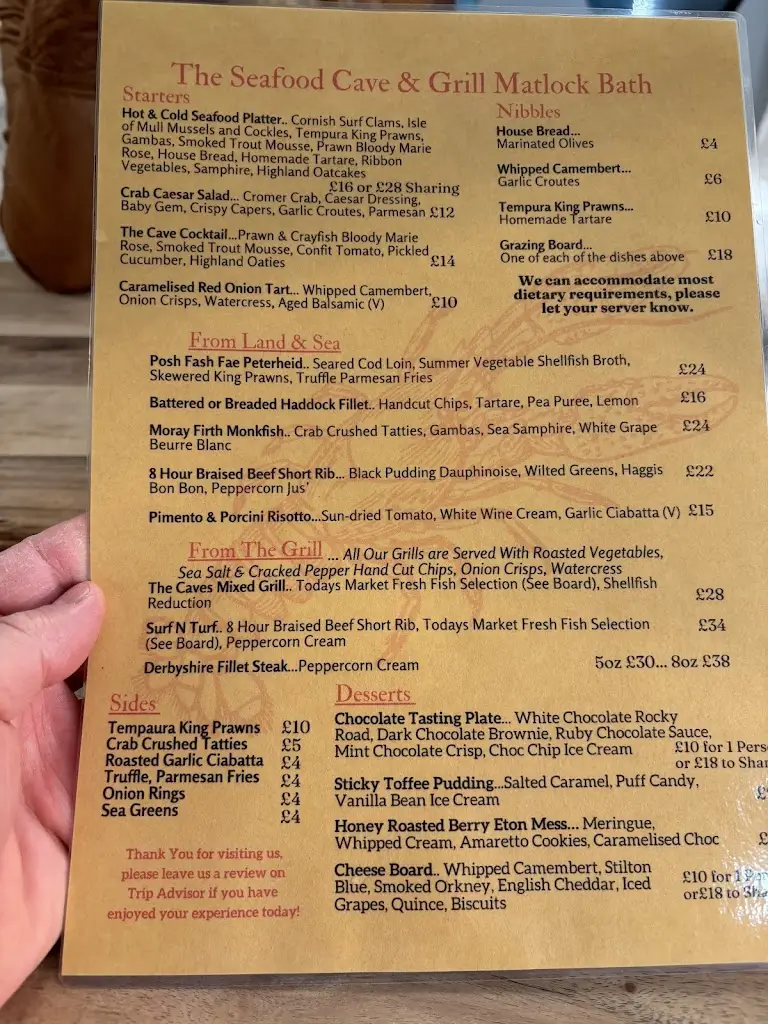 Menu_The Cave Seafood Restaurant_Cromford_image_3