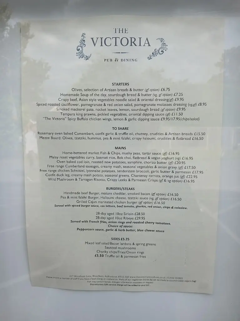 Menu_The Victoria_Addlestone_image_1
