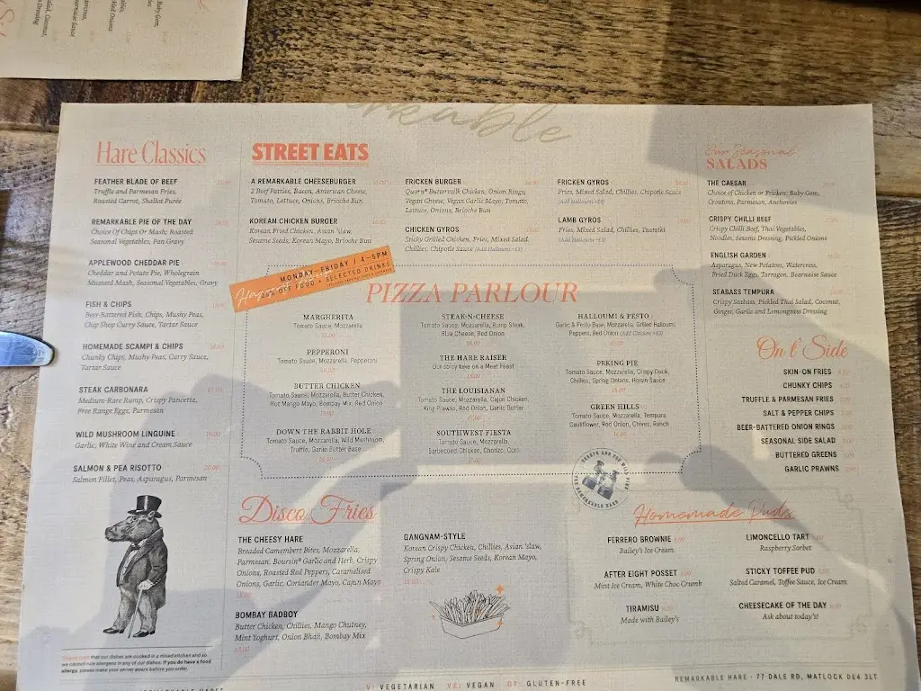 Menu_Remarkable Hare_Cromford_immagine_3