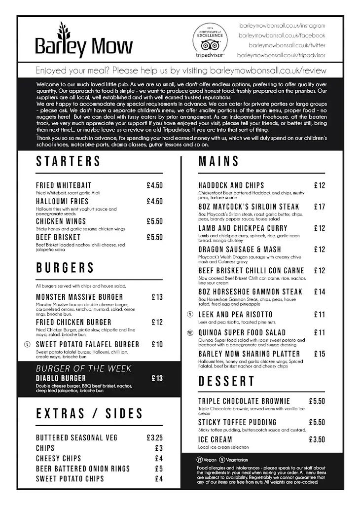 Menu_The Barley Mow_Cromford_image_2