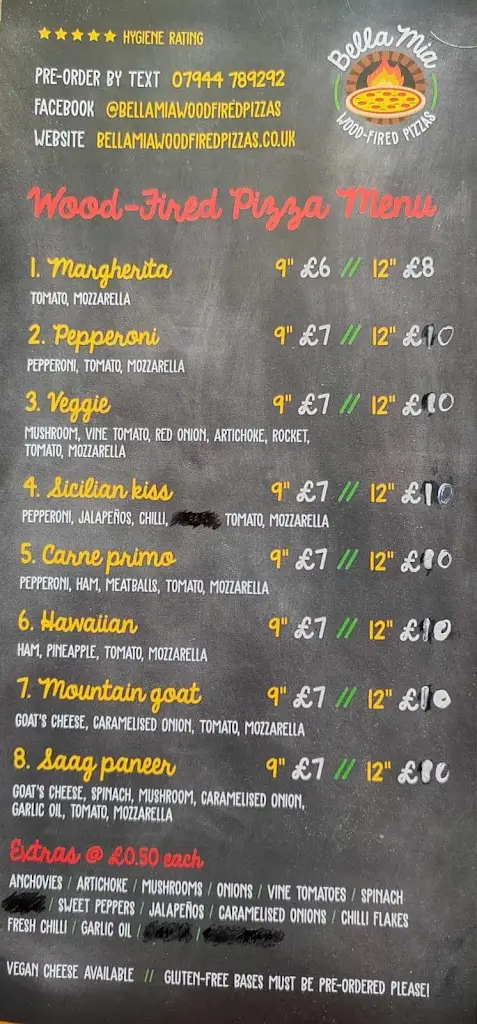 Menu_Bella Mia Wood Fired Pizzas_Cromford_image_2