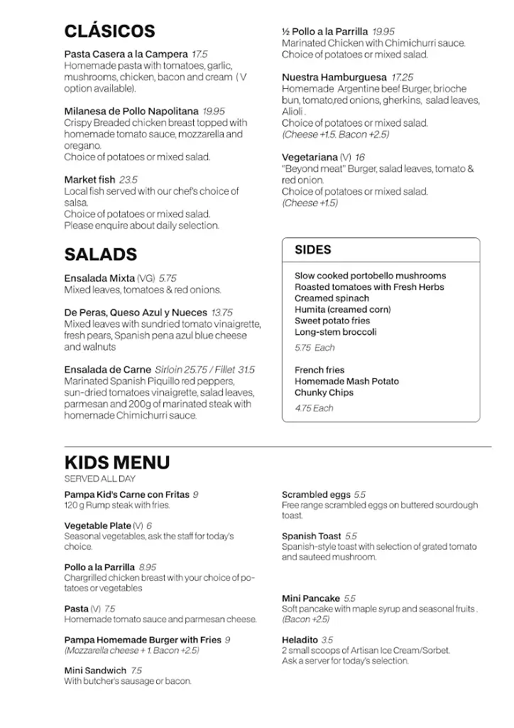 Menu_Pampa Kitchen & Grill_Cuckfield_immagine_3