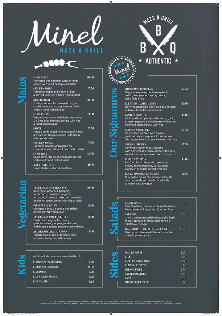 Menu_Minel Meze & Grill (King’s Arms)_Culverstone Green_immagine_1