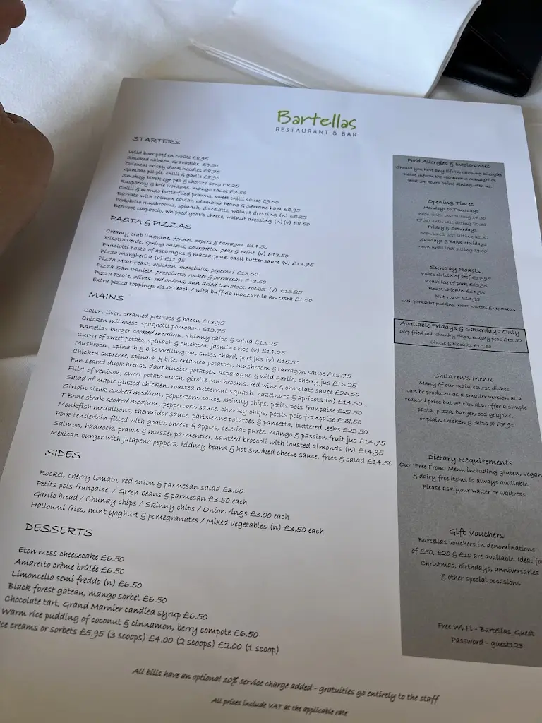 Menu_Bartellas_Culverstone Green_image_1