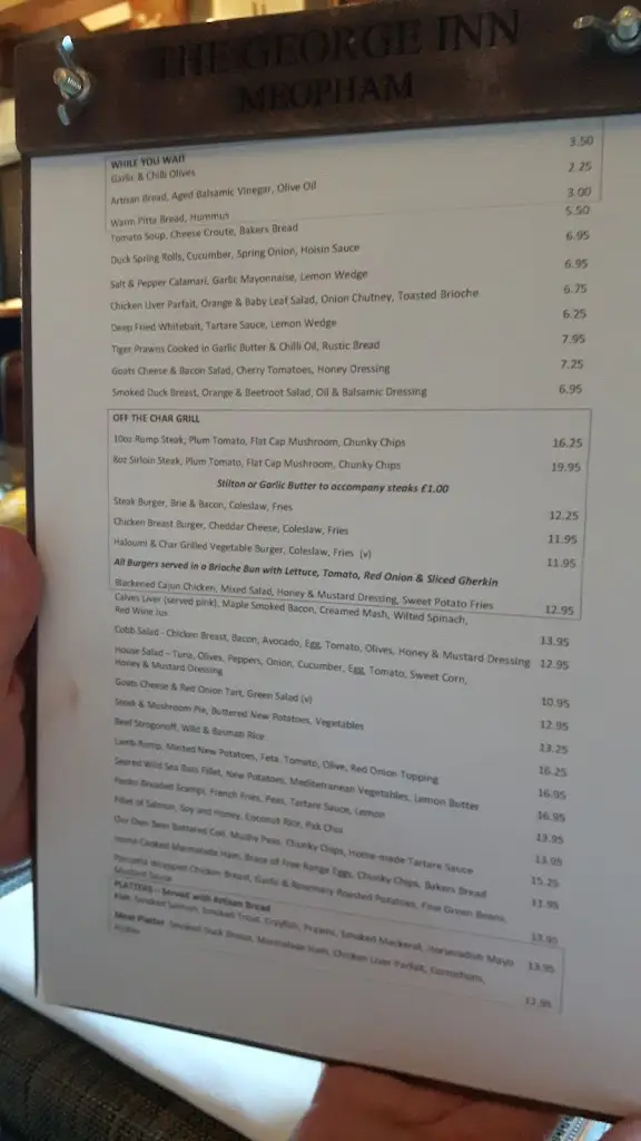 Menu_George Inn_Culverstone Green_immagine_1