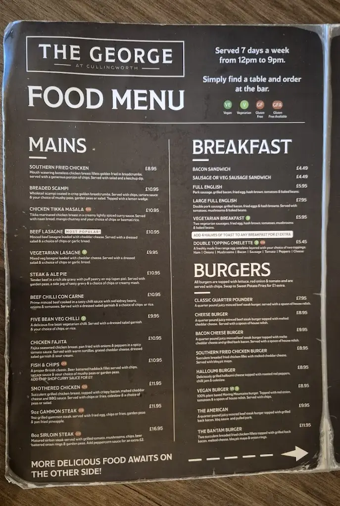 Menu_The George Pub_Cullingworth_image_1