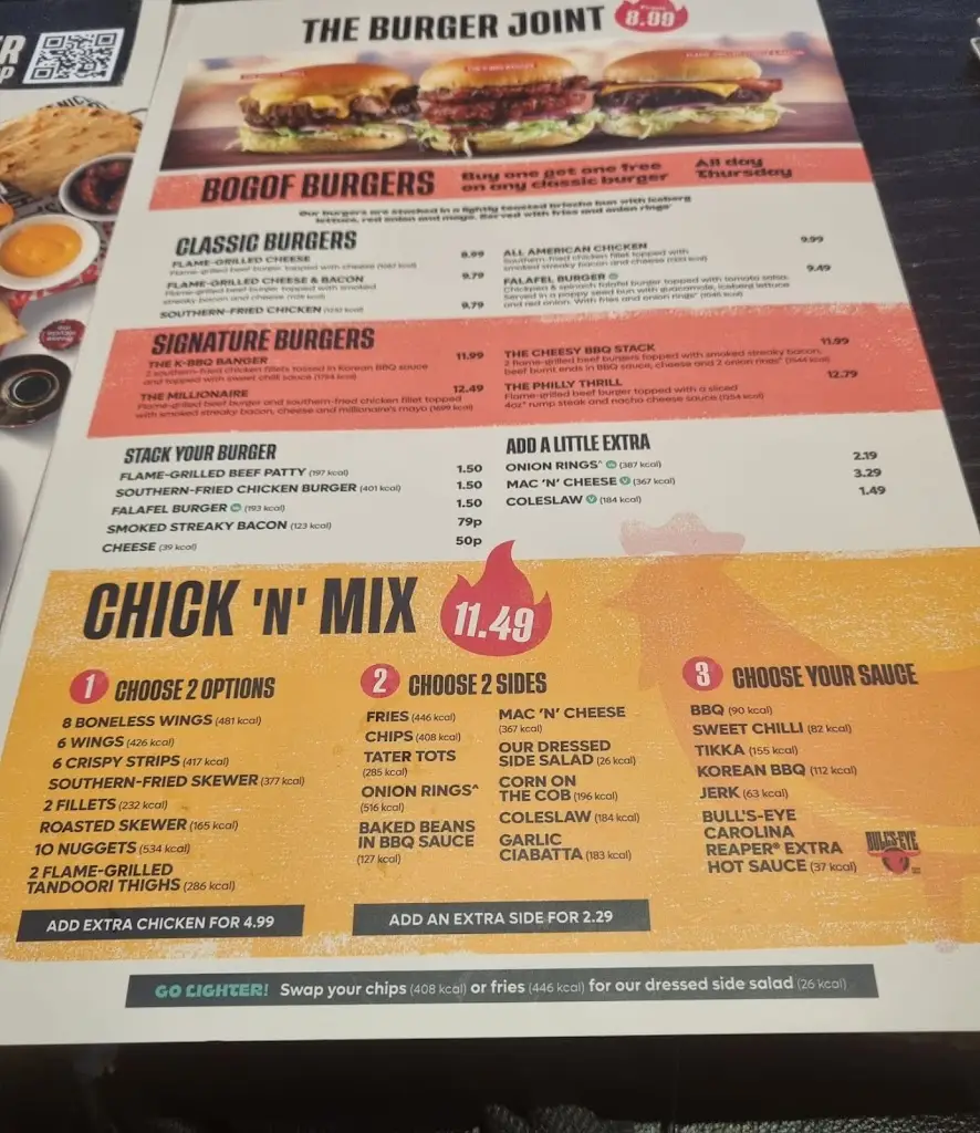 Menu_The White Horse_Curdworth_image_1