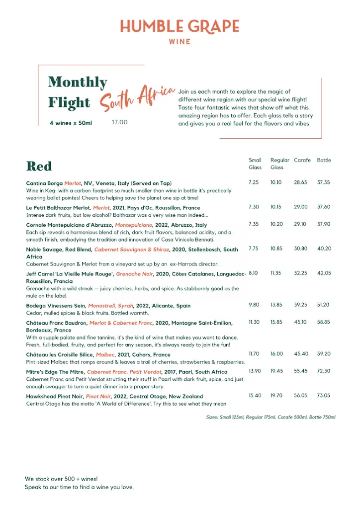 Menu_Humble Grape Crouch End - Wine Bar & Restaurant_Crouch End_image_3