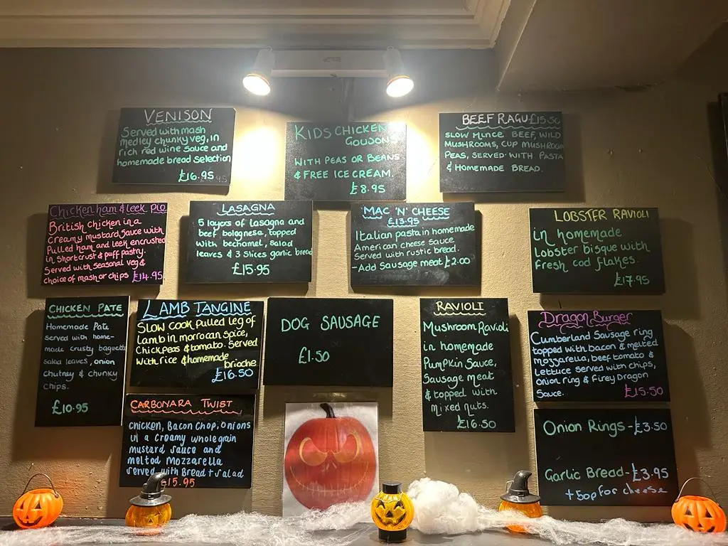 Menu_The George & Dragon_Ashbourne_image_3