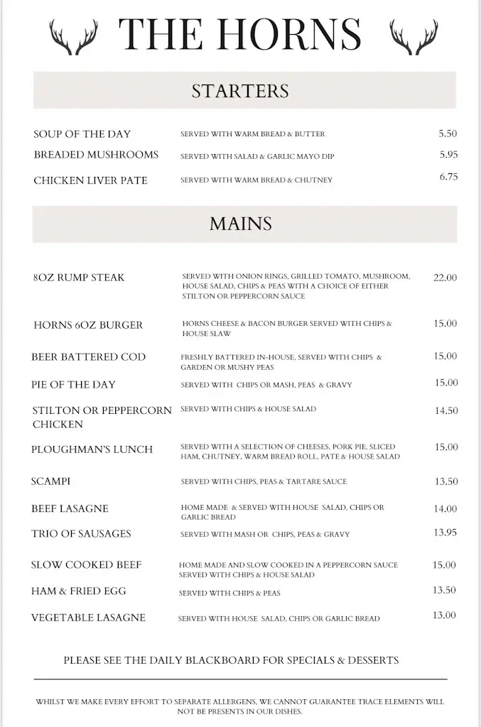 Menu_The Horns_Ashbourne_image_1