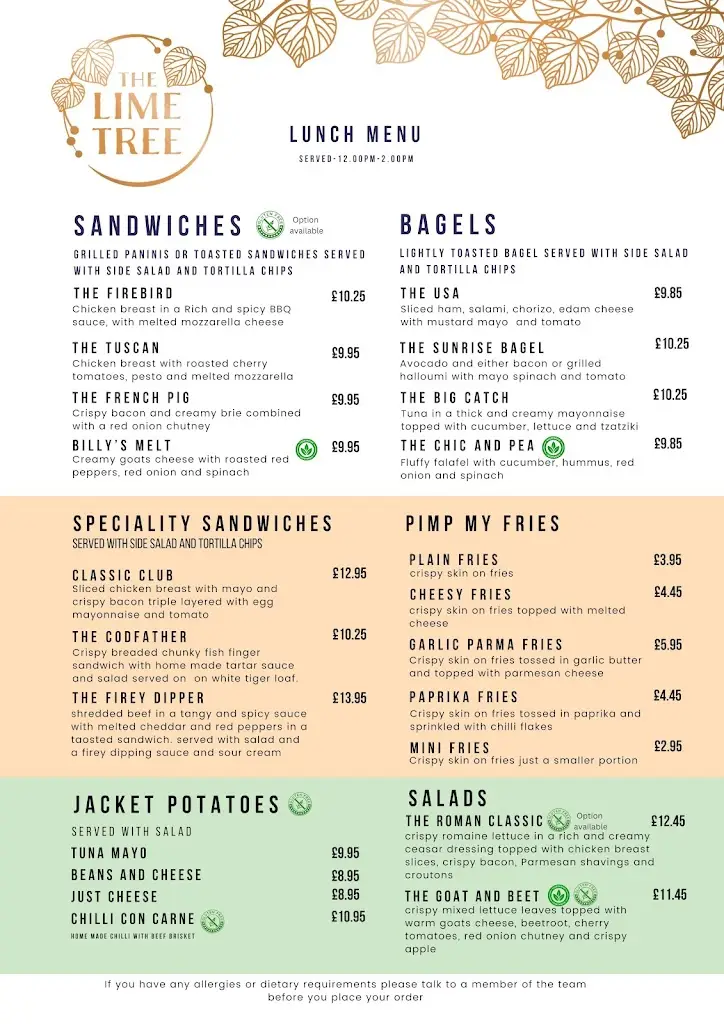Menu_The Lime Tree_Cullompton_image_1