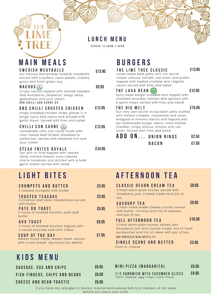Menu_The Lime Tree_Cullompton_image_2