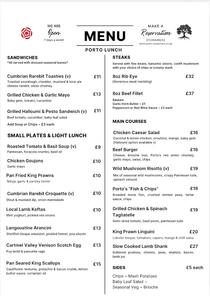 Menu_Porto Restaurant_Cumbria_image_3