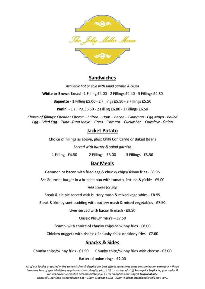 Menu_The Jolly Miller_Darenth_image_2