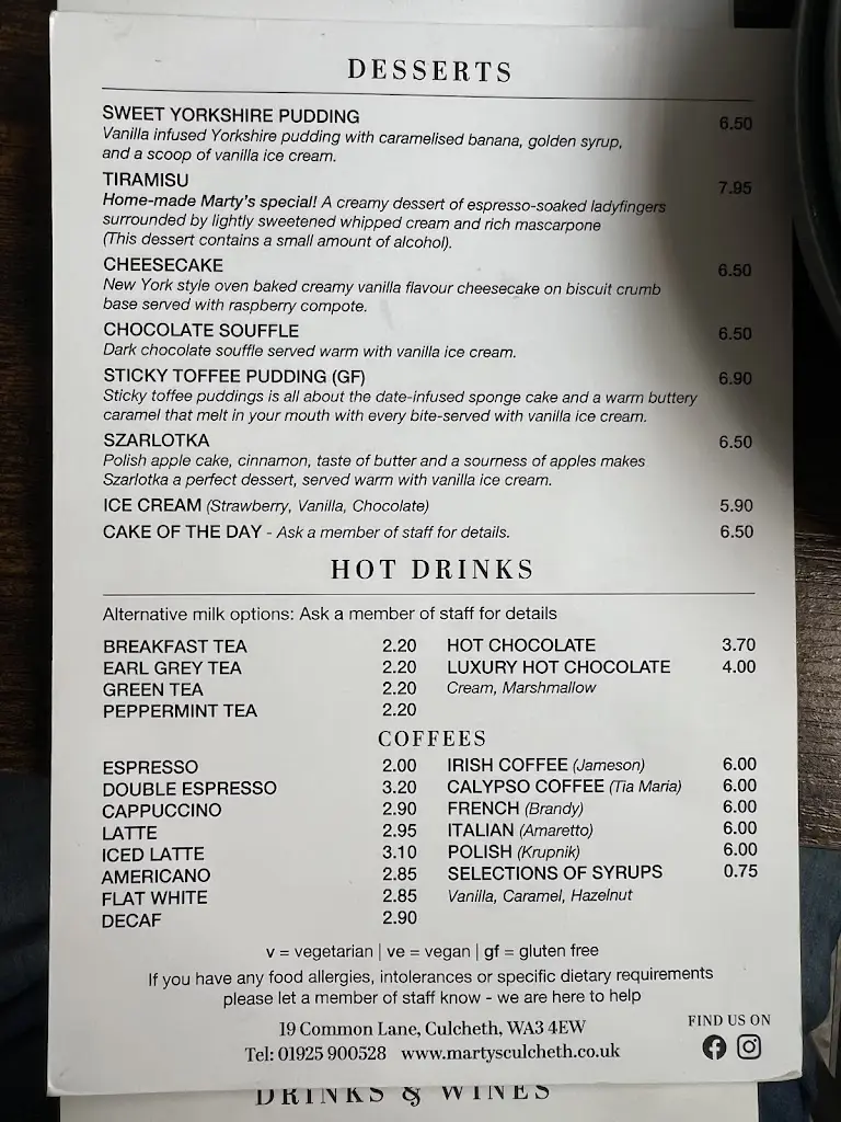 Menu_Marty's Kitchen & Bar Culcheth_Culcheth_image_1