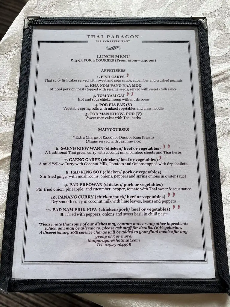 Menu_Thai Paragon restaurant & bar_Culcheth_image_1