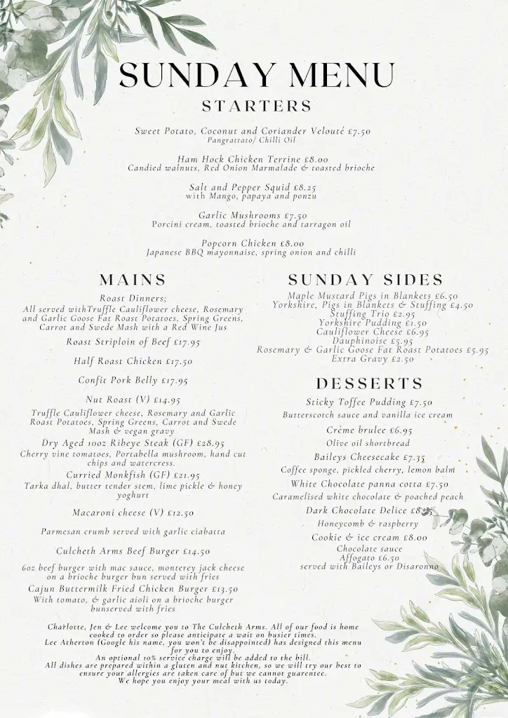 Menu_The Culcheth Arms_Culcheth_image_1