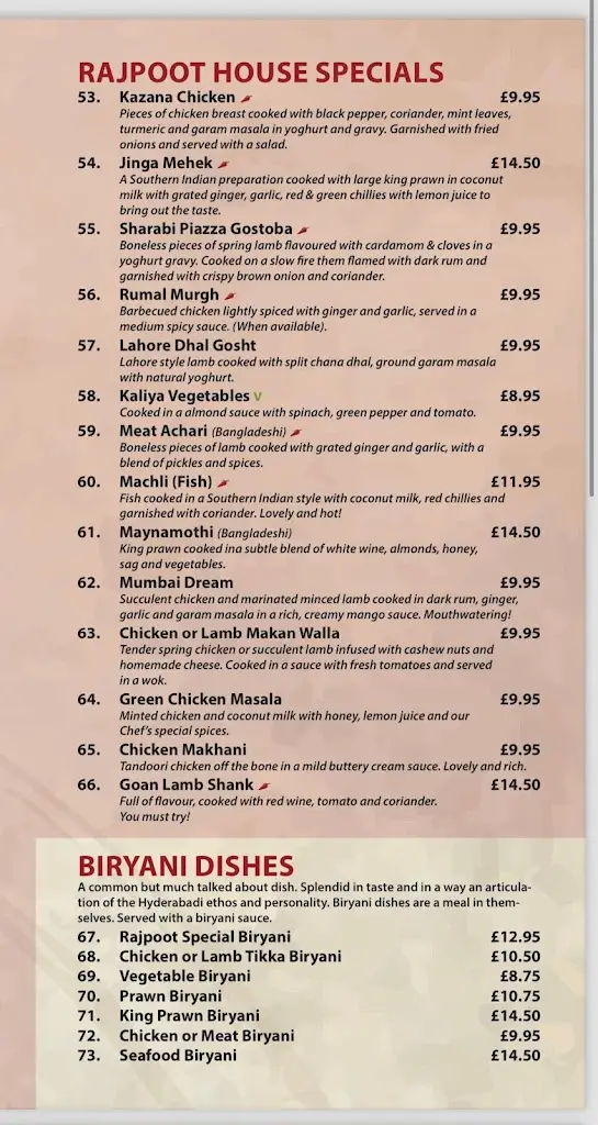 Menu_Rajpoot Indian Restaurant_Crowborough_image_2