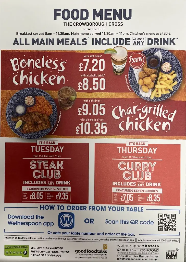 Menu_JD Wetherspoon - The Crowborough Cross_Crowborough_image_2