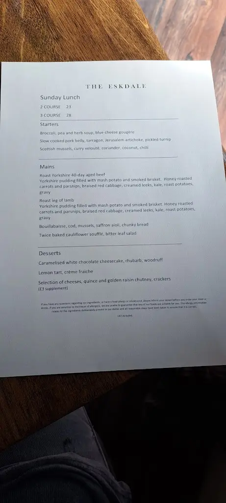 Menu_The Eskdale Castleton_Danby_image_2