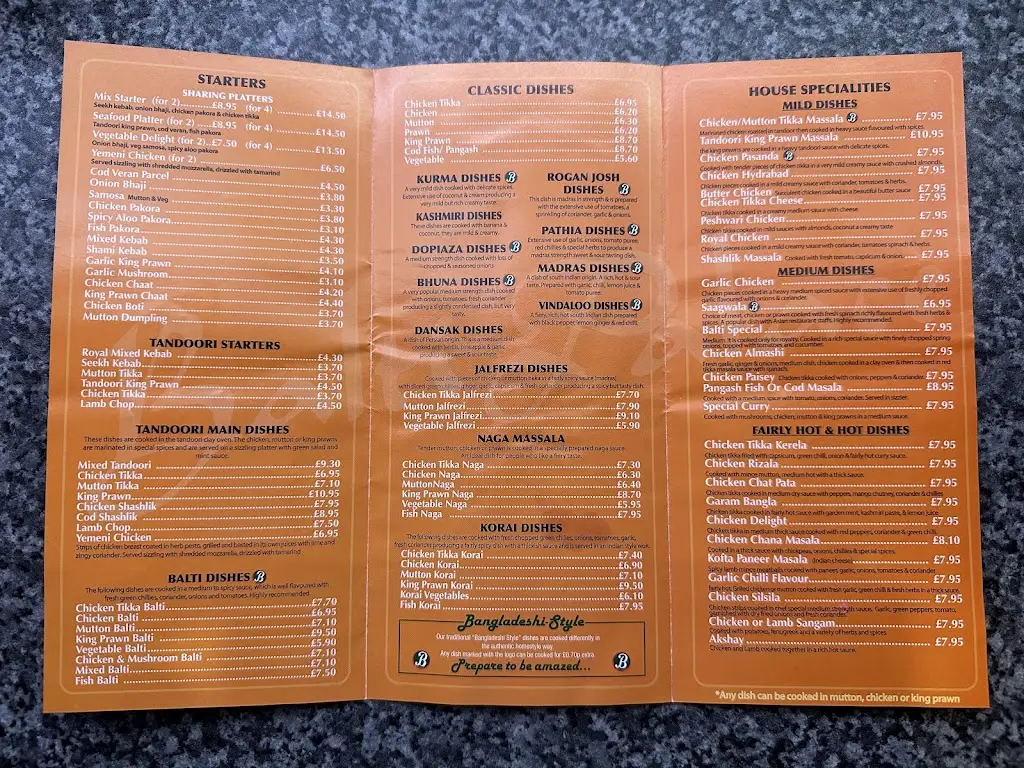 Menu_Balti Palace Darton_Darton_image_1