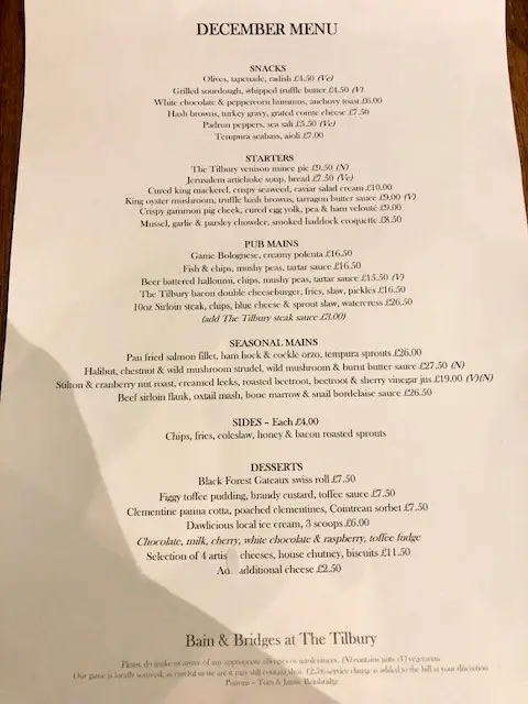 Menu_The Tilbury_Datchworth_image_3
