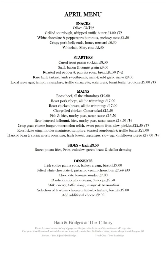 Menu_The Tilbury_Datchworth_image_4