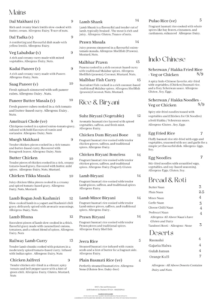 Menu_Rao's Bar & Restaurant_Dalston_image_3