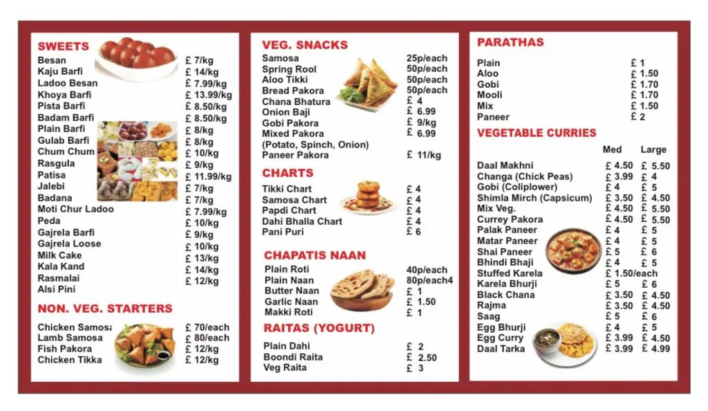 Menu_Charda Punjab Sweets And Restaurant_Darlaston_image_1