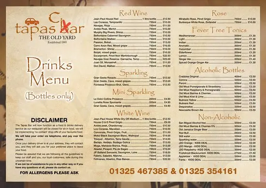 Menu_The Old Yard Tapas Bar_Darlington_image_1