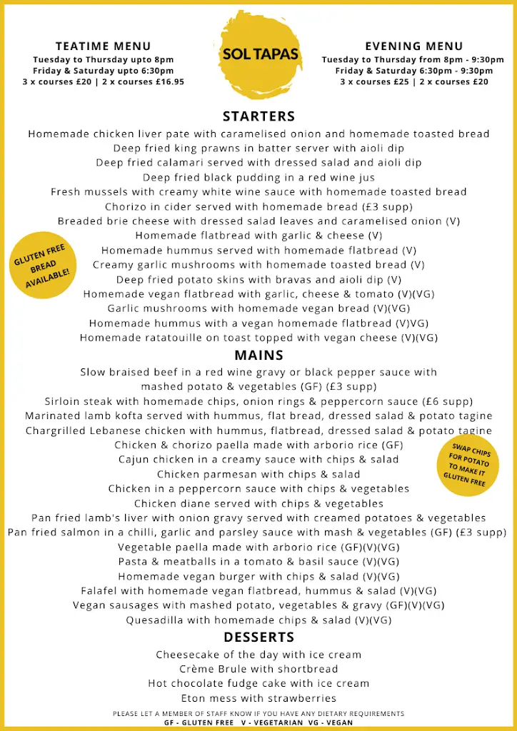 Menu_Sol Tapas Spanish Restaurant_Darlington_imagen_1