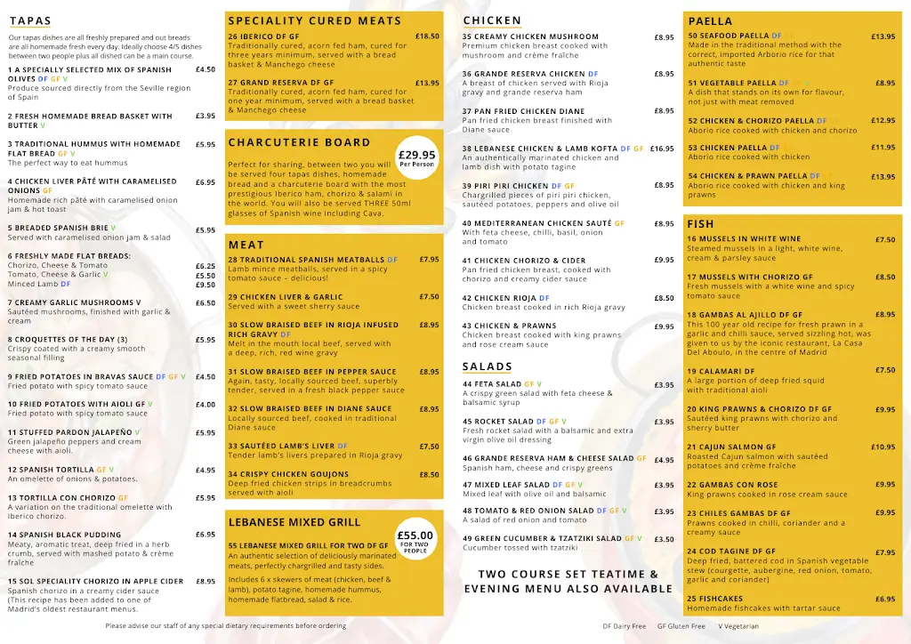 Menu_Sol Tapas Spanish Restaurant_Darlington_imagen_2