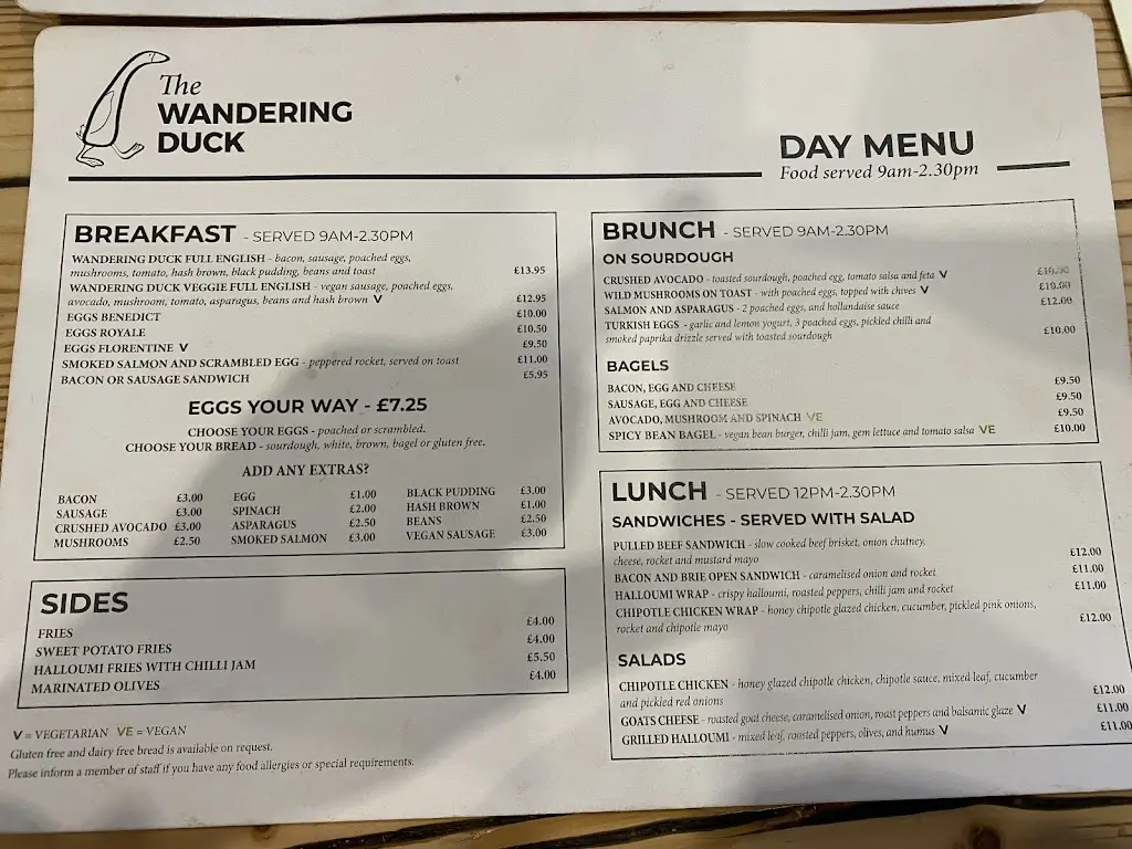 Menu_The Wandering Duck_Darlington_immagine_1