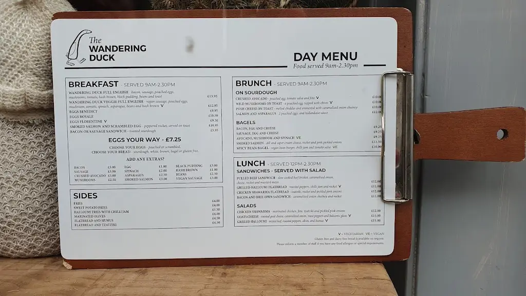 Menu_The Wandering Duck_Darlington_immagine_2