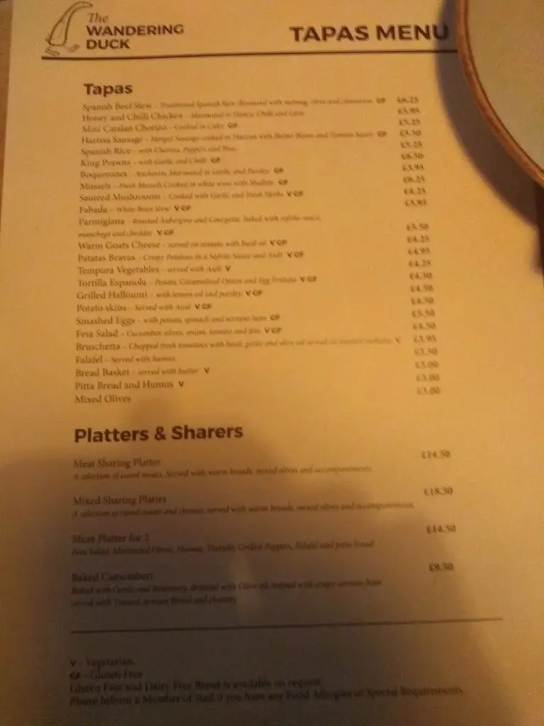 Menu_The Wandering Duck_Darlington_immagine_4