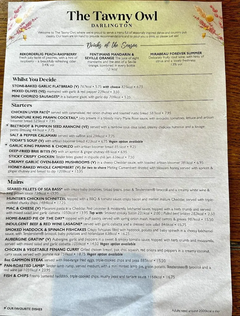 Menu_Tawny Owl Darlington_Darlington_image_2