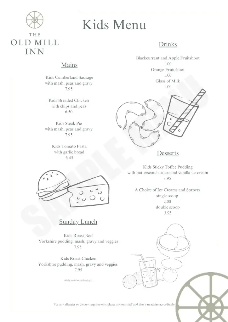 Menu_The Old Mill Inn, Dearham_Dearham_image_1