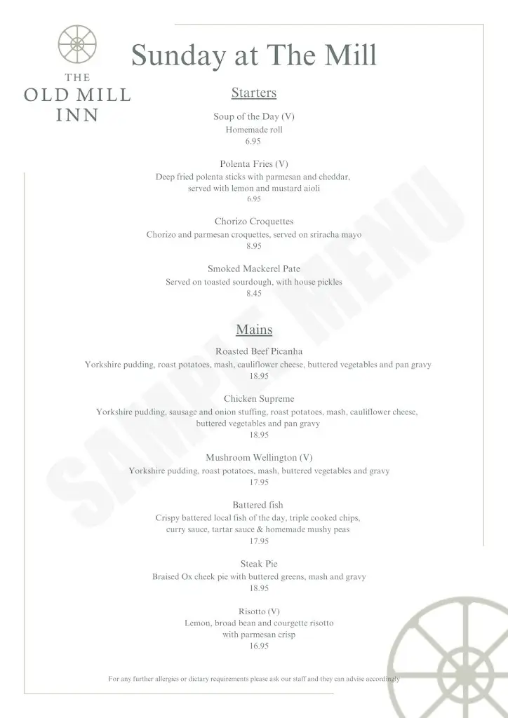 Menu_The Old Mill Inn, Dearham_Dearham_image_2