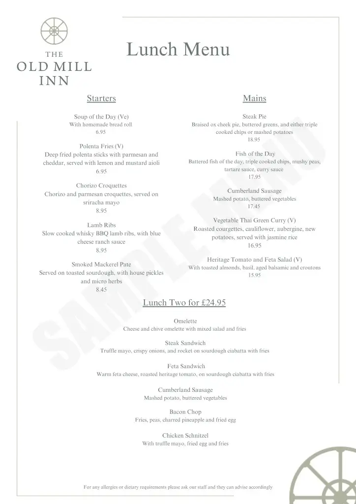 Menu_The Old Mill Inn, Dearham_Dearham_image_3