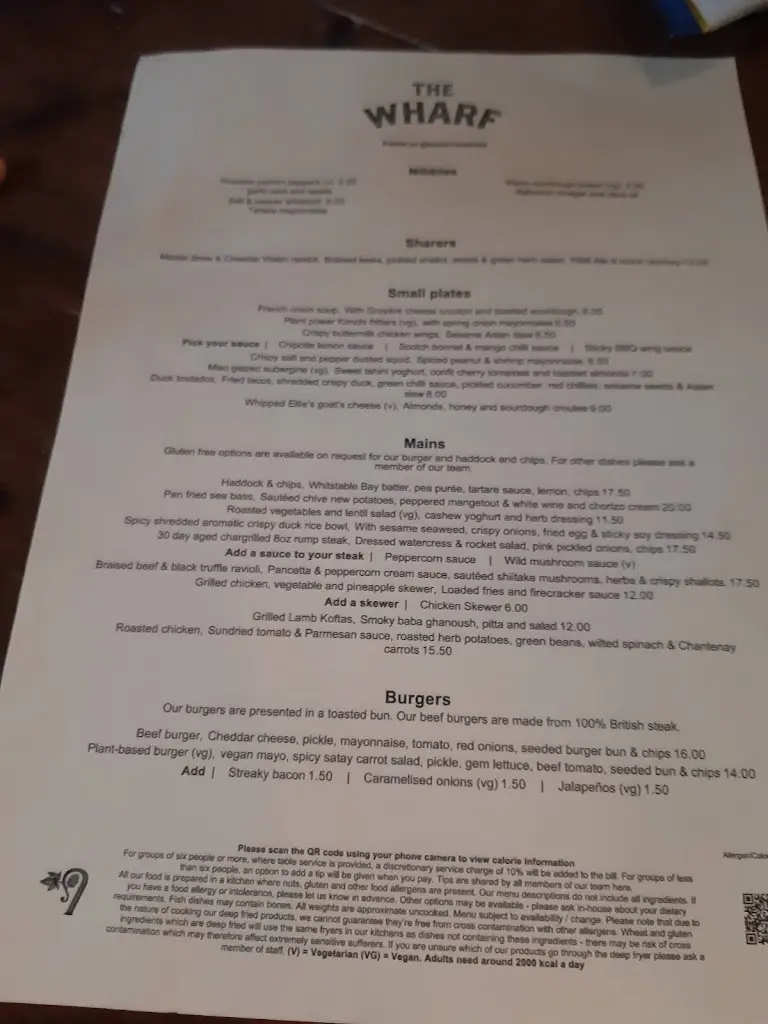 Menu_The Wharf_Dartford_immagine_2