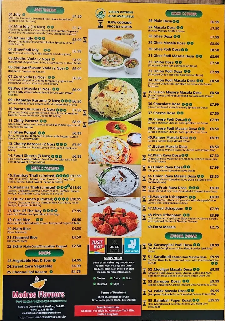 Menu_Madras Flavours Pure Indian Vegetarian Restaurant Dartford_Dartford_immagine_1
