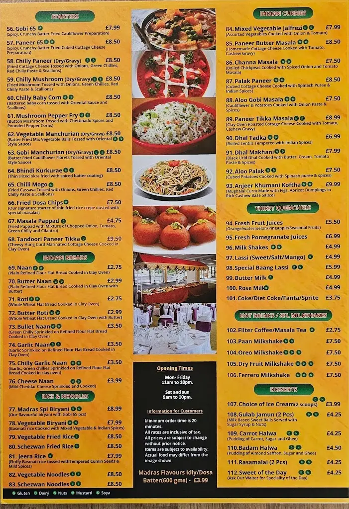 Menu_Madras Flavours Pure Indian Vegetarian Restaurant Dartford_Dartford_immagine_2